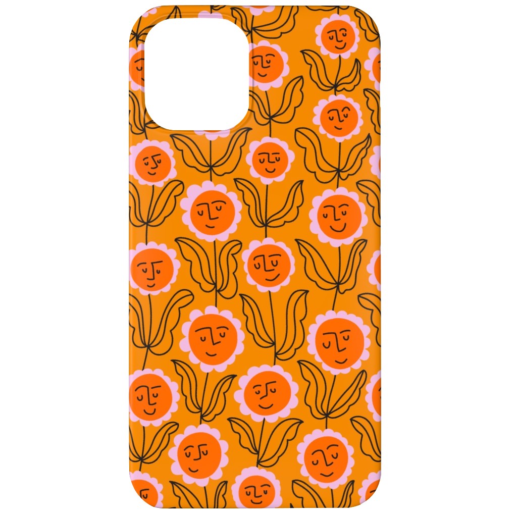 Happy Marigold Vine - Orange Phone Case, Silicone Liner Case, Matte, iPhone 12 Mini, Orange