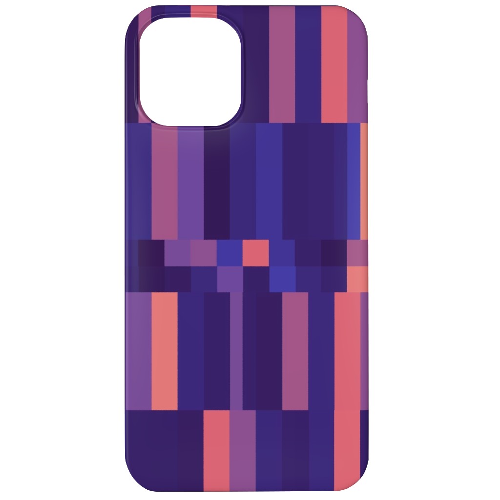 Stipe and Square - Dark Phone Case, Silicone Liner Case, Matte, iPhone 12 Mini, Purple