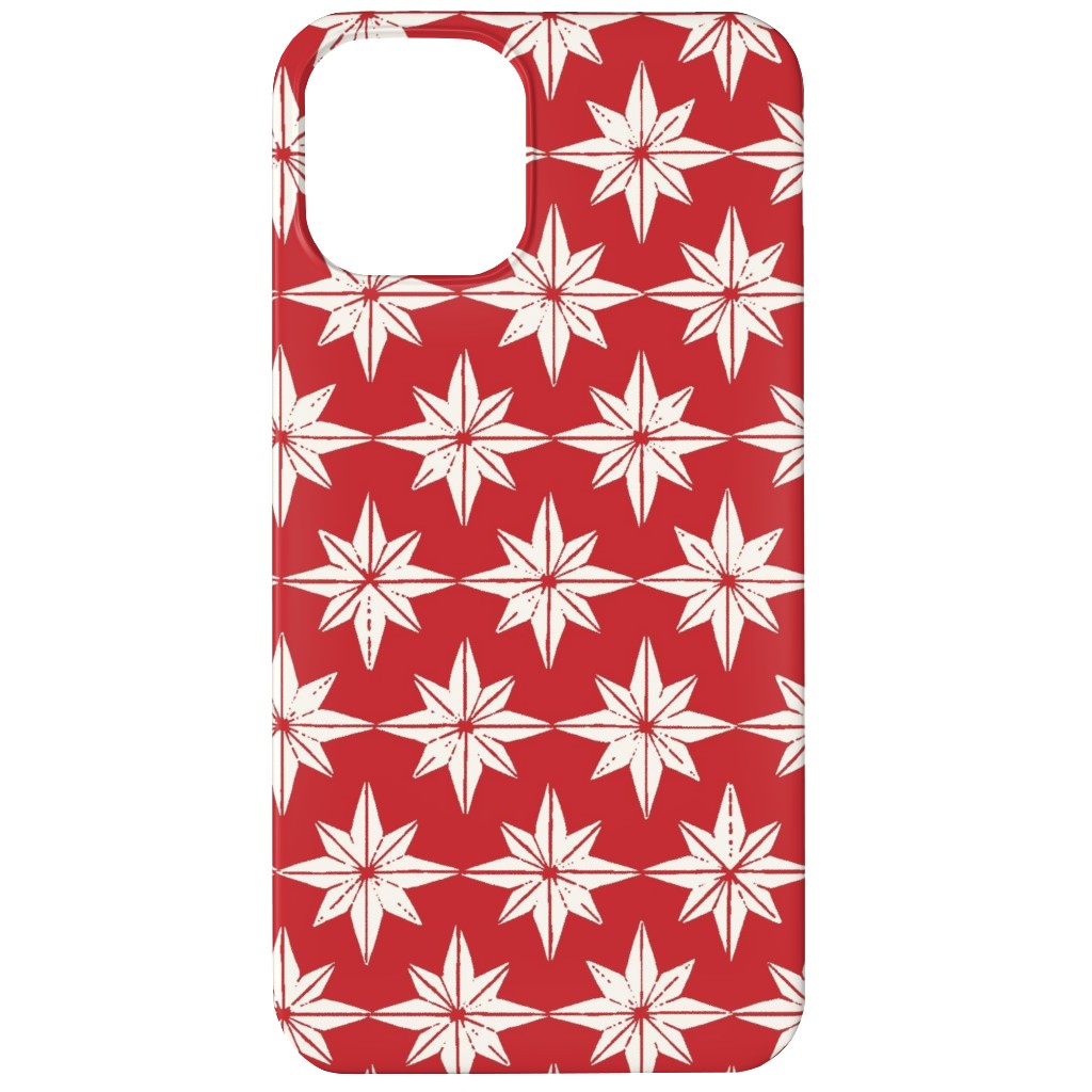 Christmas Star Tiles Phone Case, Silicone Liner Case, Matte, iPhone 12 Mini, Red, Cherry