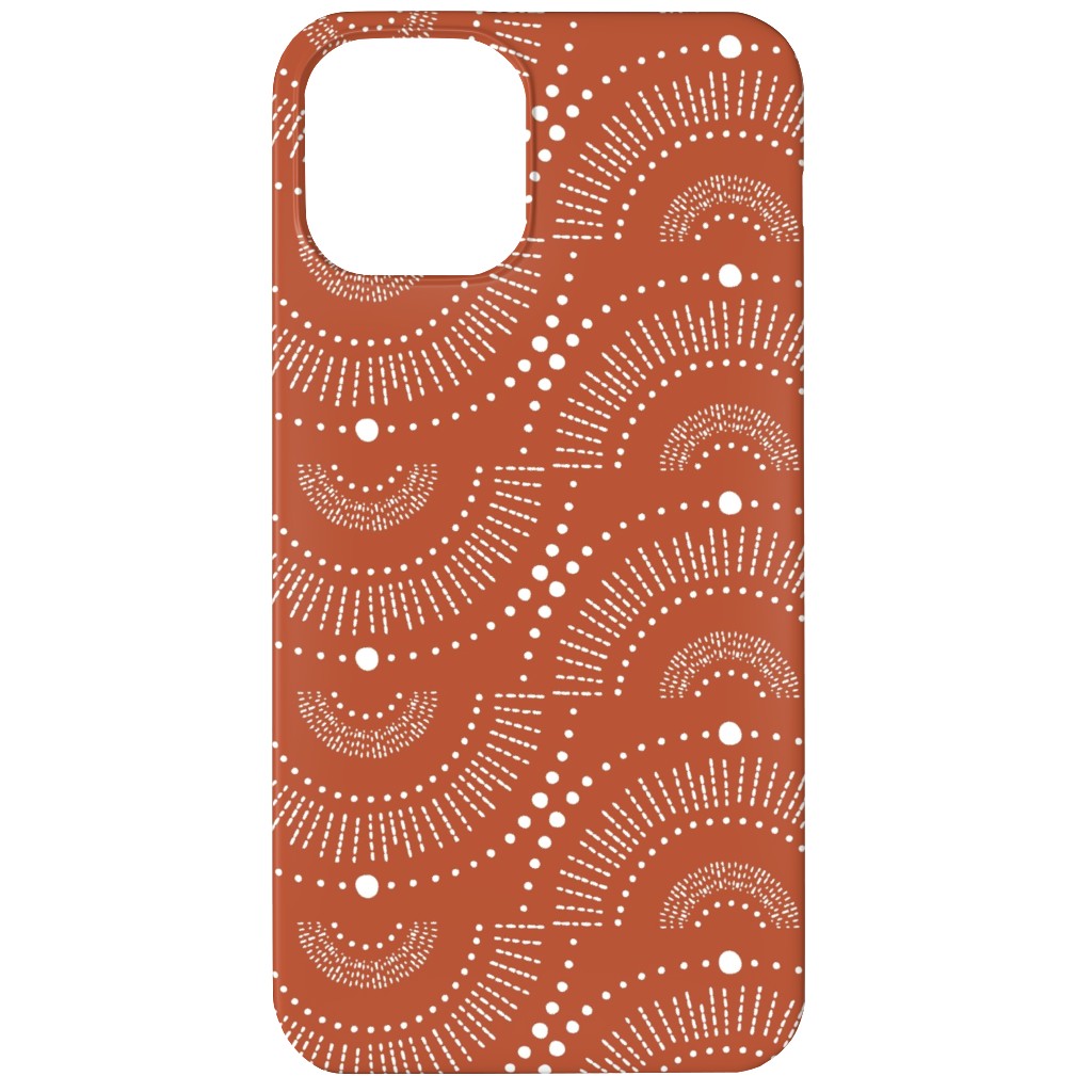 Rise and Shine Geometric - Terracotta Phone Case, Silicone Liner Case, Matte, iPhone 12 Mini, Orange