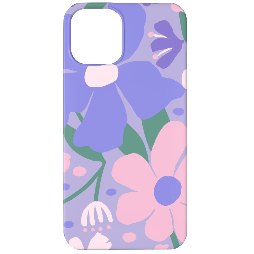 Blooming Garden on Lilac Phone Case, Silicone Liner Case, Matte, iPhone 12 Mini, Purple