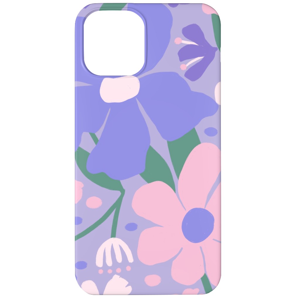 Blooming Garden on Lilac Phone Case, Silicone Liner Case, Matte, iPhone 12 Mini, Purple, Purple