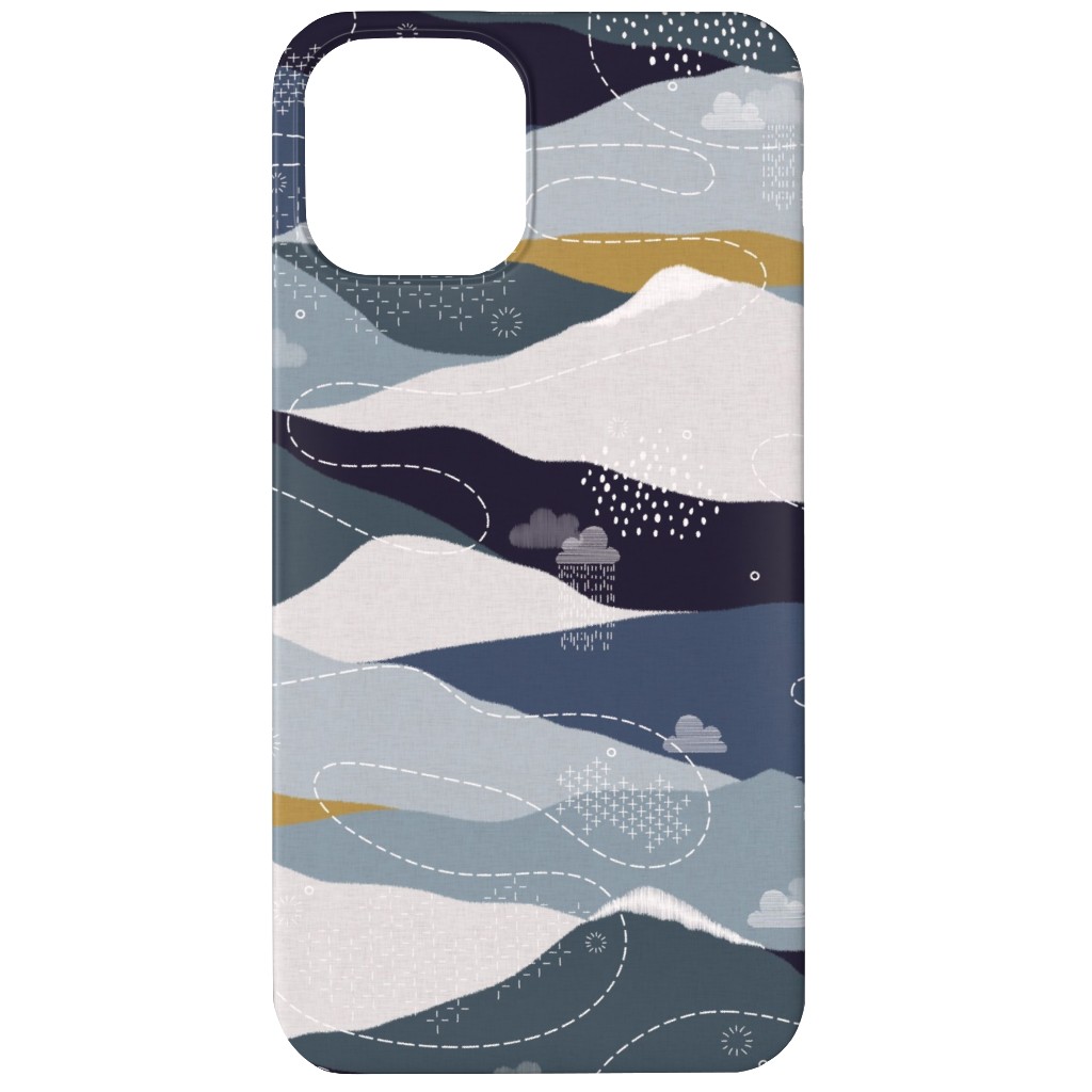 Ever Blue Mountains - Multi Phone Case, Silicone Liner Case, Matte, iPhone 12 Mini, Blue, True Blue