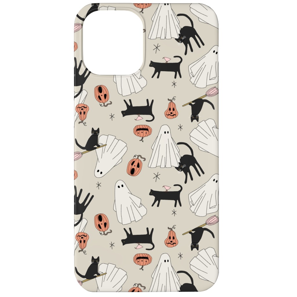 Spooky Halloween Phone Case, Slim Case, Matte, iPhone 12 Mini, Beige, Pearl