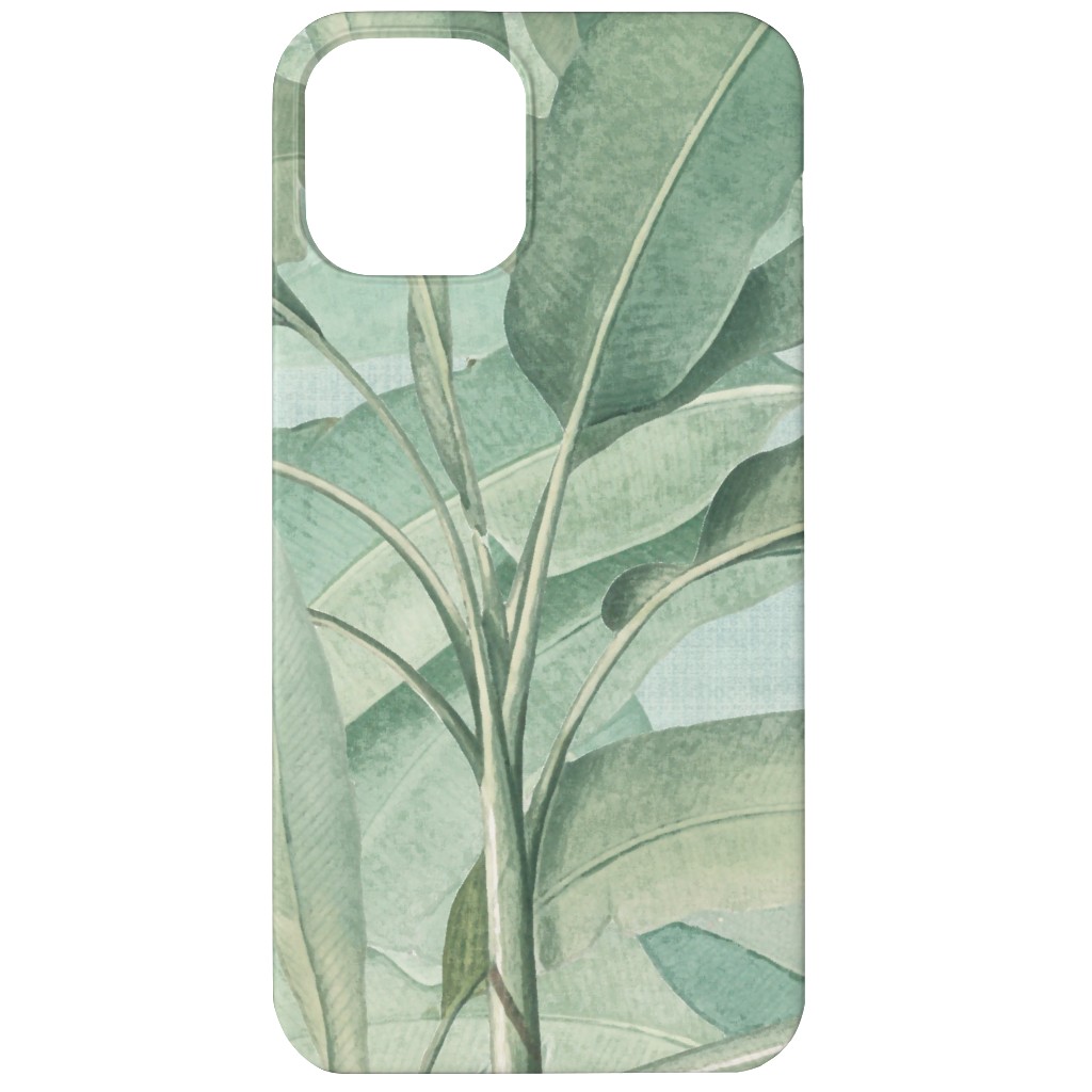 Lush Tropical Leaves Phone Case, Slim Case, Matte, iPhone 12 Mini, Green, Classic Green