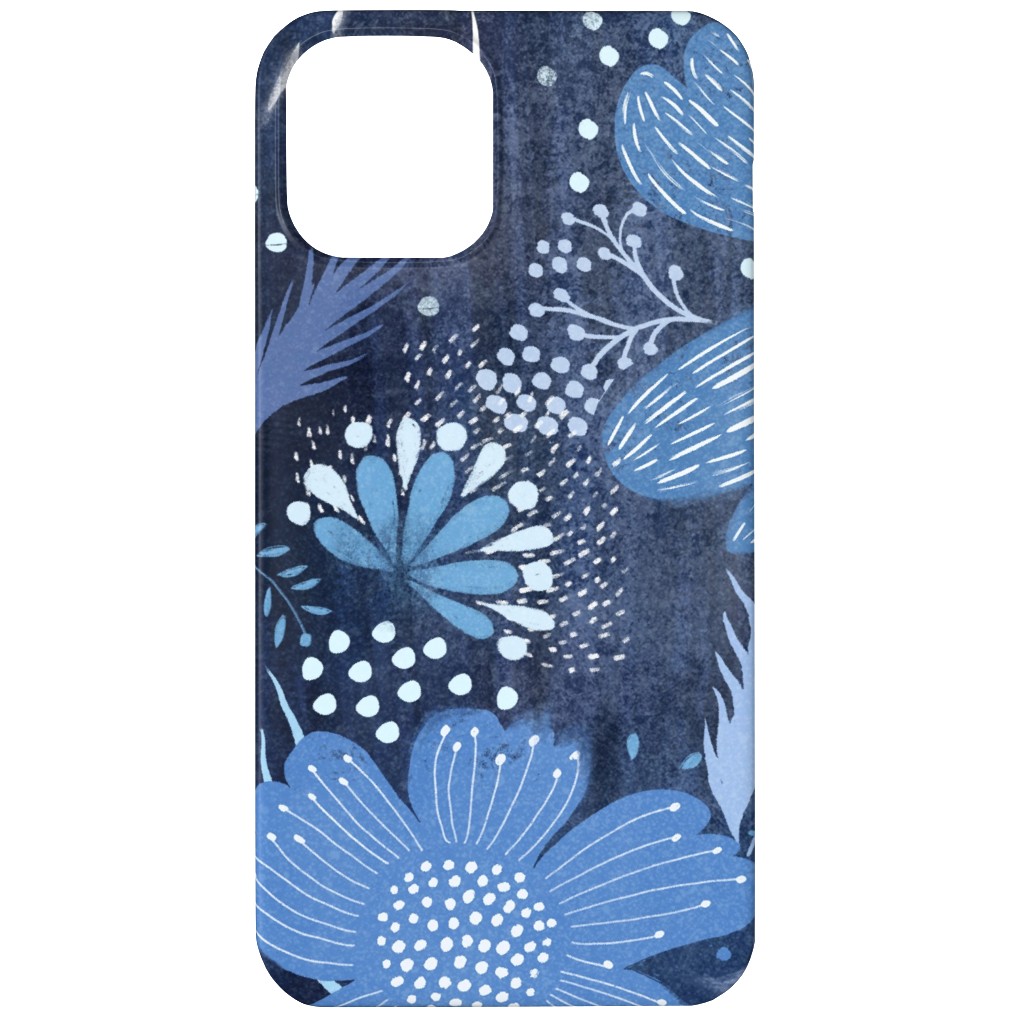 Shibori Flower Abundance - Blue Phone Case, Slim Case, Matte, iPhone 12 Mini, Blue