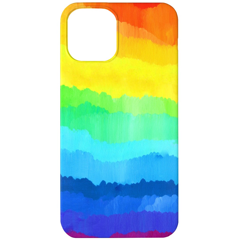 Rainbow Acrylic Waves Phone Case, Slim Case, Matte, iPhone 12 Mini, Multicolor