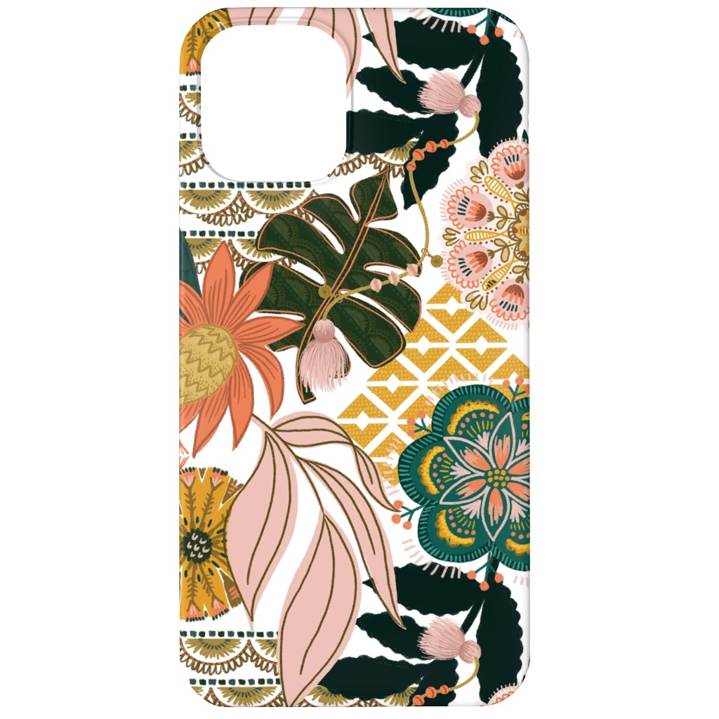 Boho Tropical - Floral - Multi Light Phone Case, Slim Case, Matte, iPhone 12 Mini, Multicolor