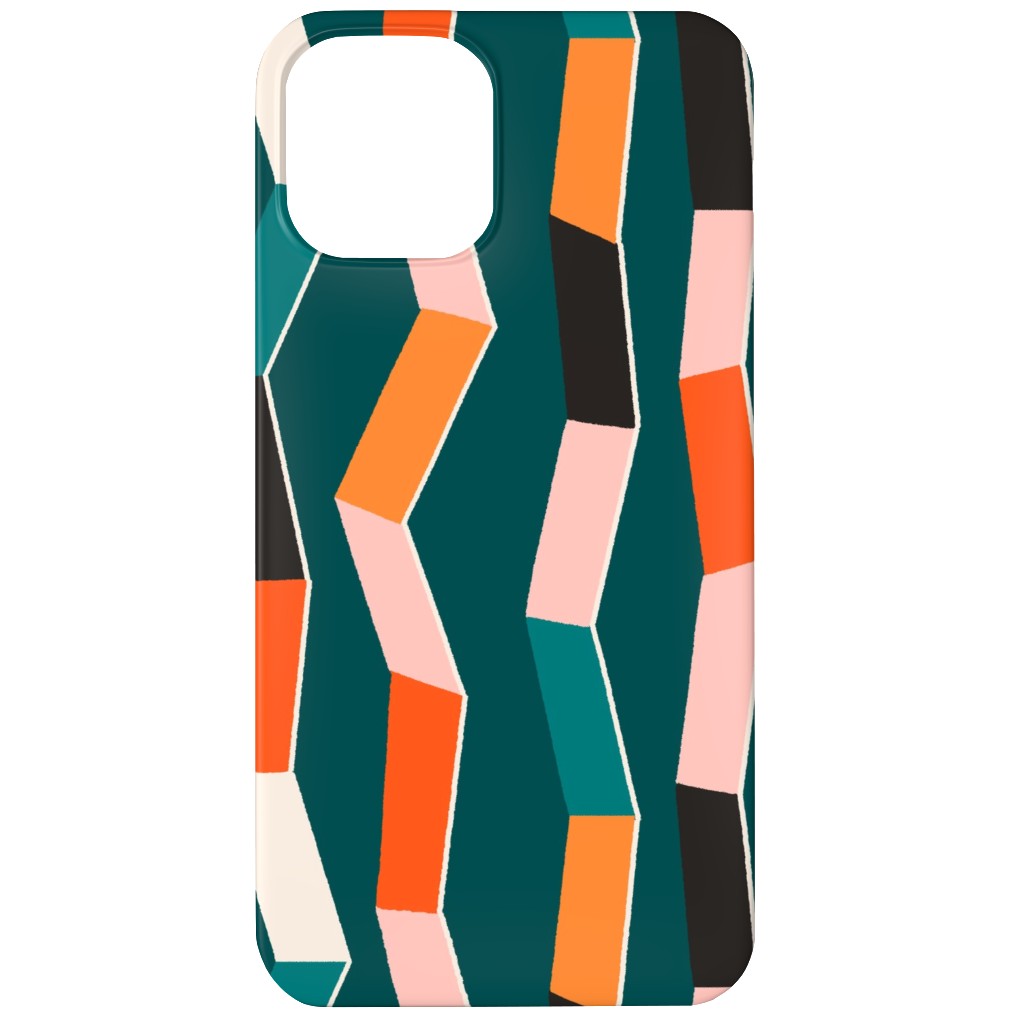 Funky - Multi on Green Phone Case, Slim Case, Matte, iPhone 12 Mini, Multicolor