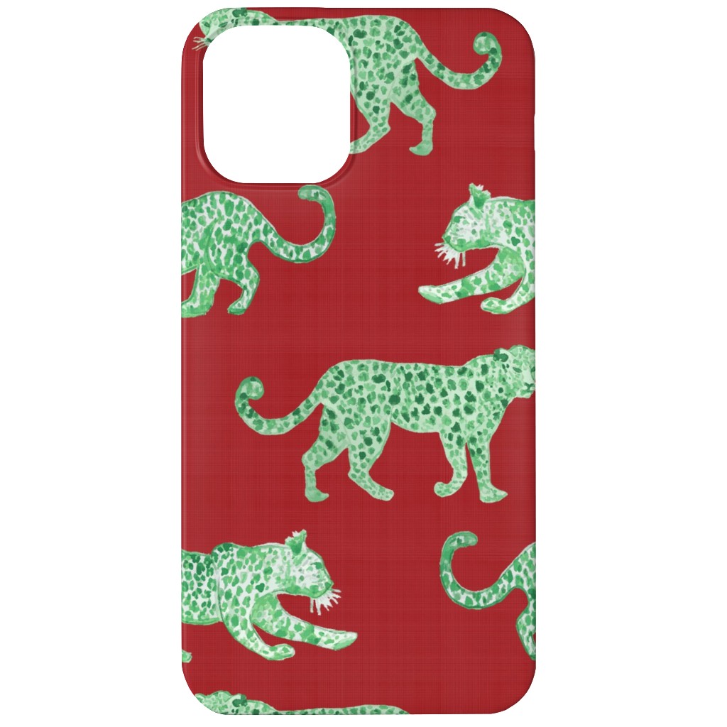 Leopard Parade Phone Case, Slim Case, Matte, iPhone 12 Mini, Red, Cinnamon