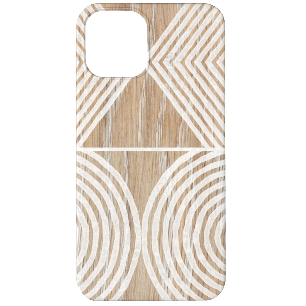 Boho Tribal Woodcut Geometric Shapes Phone Case, Slim Case, Matte, iPhone 12 Mini, Beige