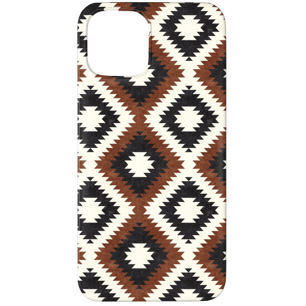 Aztec - Neutrals Phone Case, Silicone Liner Case, Matte, iPhone 12 Pro Max, Brown, Brown