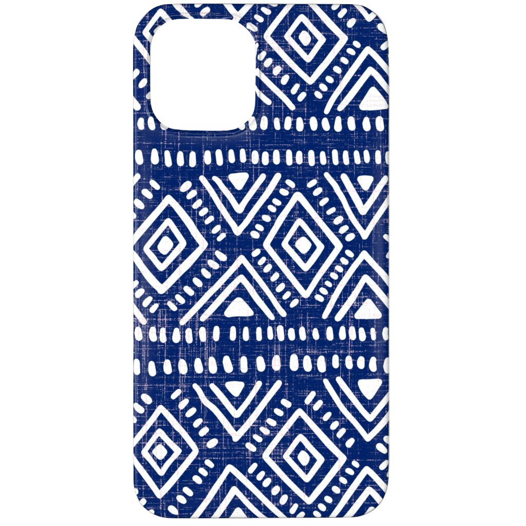 Abstract Diamonds - Navy Phone Case, Silicone Liner Case, Matte, iPhone 12 Pro Max, Blue