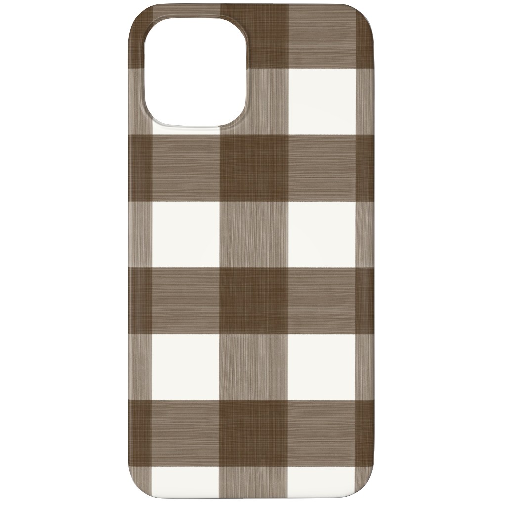 Cross Hatch Plaid Phone Case, Silicone Liner Case, Matte, iPhone 12 Pro Max, Brown, Granite