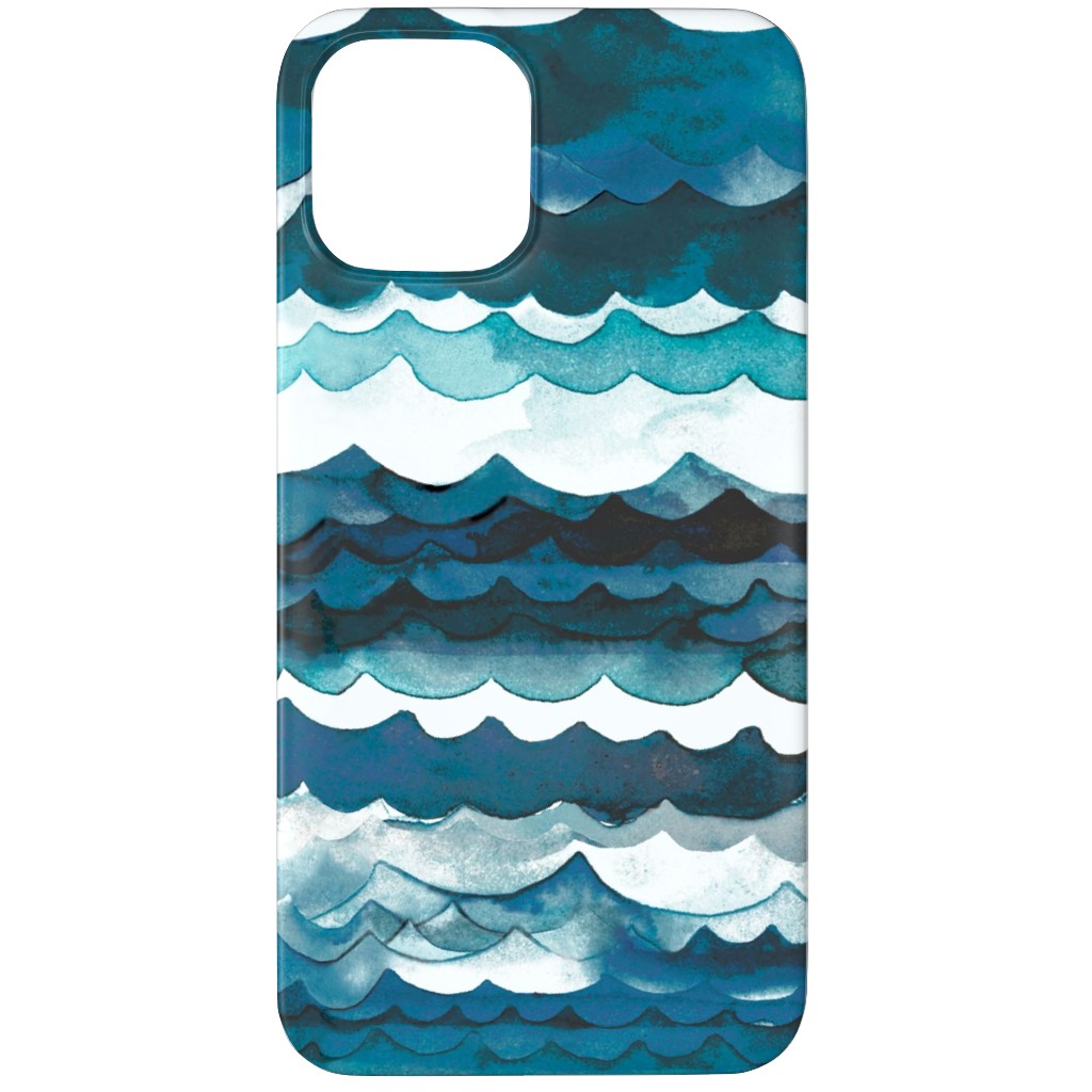 Sea Waves - Aqua Phone Case, Silicone Liner Case, Matte, iPhone 12 Pro Max, Blue, True Blue