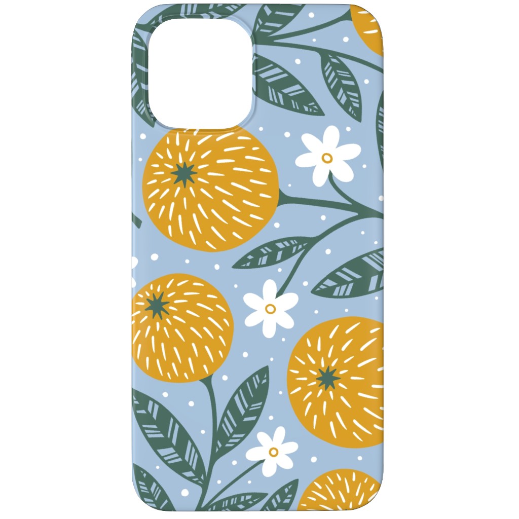 Orange Trees - Blue Phone Case, Silicone Liner Case, Matte, iPhone 12 Pro Max, Blue