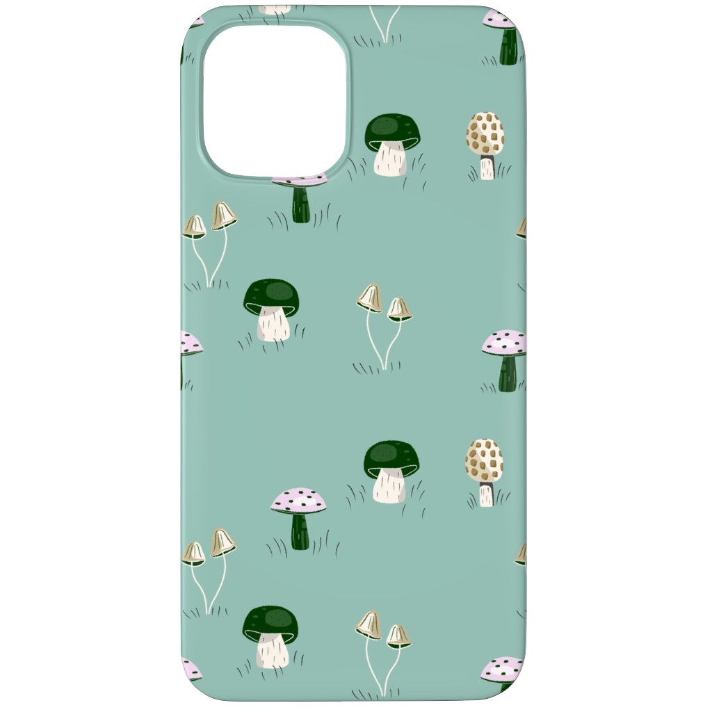 Mushroom Field - Green Phone Case, Silicone Liner Case, Matte, iPhone 12 Pro Max, Green, Classic Green
