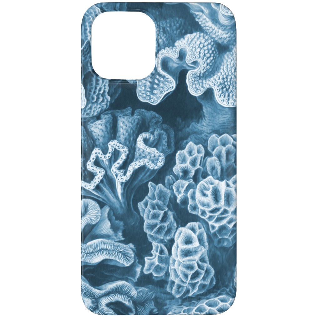Coral All Over in Sea Blue Phone Case, Silicone Liner Case, Matte, iPhone 12 Pro Max, Blue