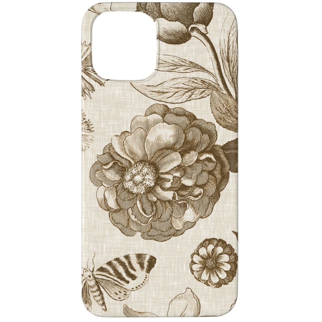 Windsor Botanical in Oyster Phone Case, Silicone Liner Case, Matte, iPhone 12 Pro Max, Brown