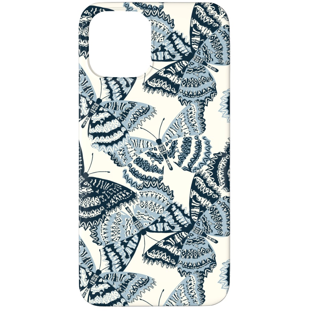 Butterfly - Hand Drawn - Blue Phone Case, Silicone Liner Case, Matte, iPhone 12 Pro Max, Blue, True Blue