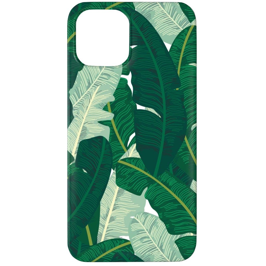 Classic Banana Leaves in Palm Springs Green Phone Case, Silicone Liner Case, Matte, iPhone 12 Pro Max, Green