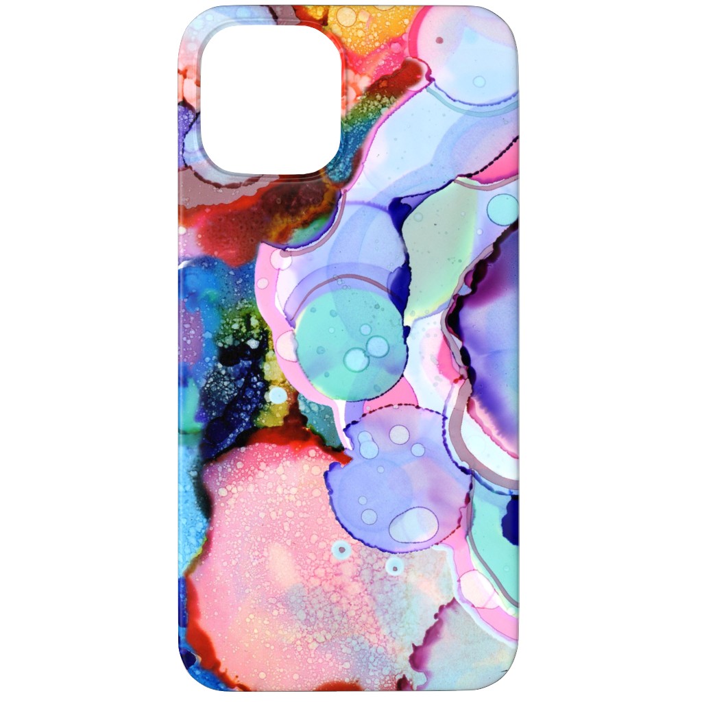 Abstract Rainbow Ink - Multi Phone Case, Silicone Liner Case, Matte, iPhone 12 Pro Max, Multicolor