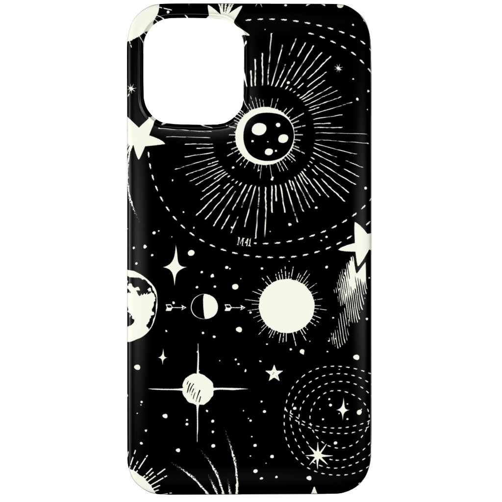 Solar System Phone Case, Silicone Liner Case, Matte, iPhone 12 Pro Max, Black, Shadow Box