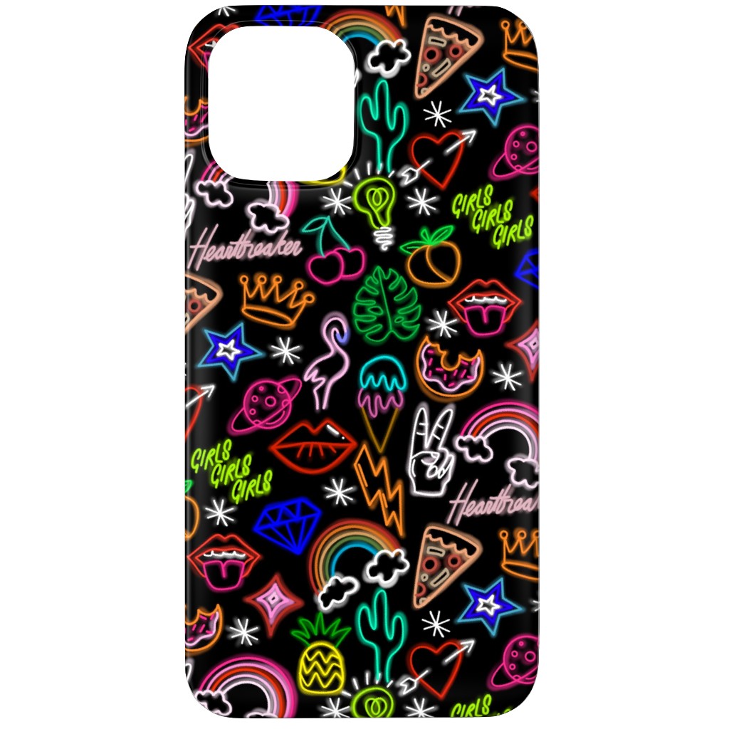 Neon Signs - Black Phone Case, Silicone Liner Case, Matte, iPhone 12 Pro Max, Multicolor