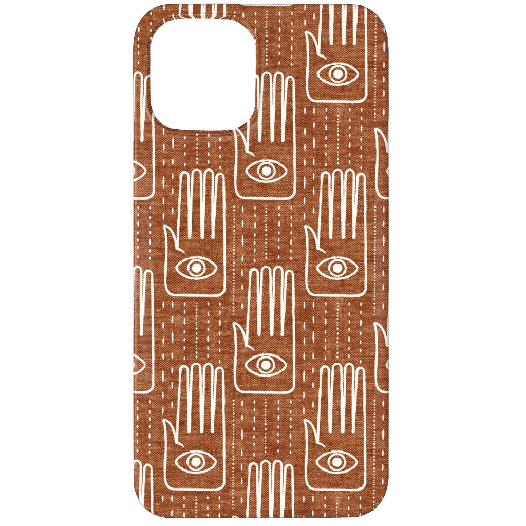 Adorned Palm Hands on Woven Ginger Phone Case, Silicone Liner Case, Matte, iPhone 12 Pro Max, Orange, Orange