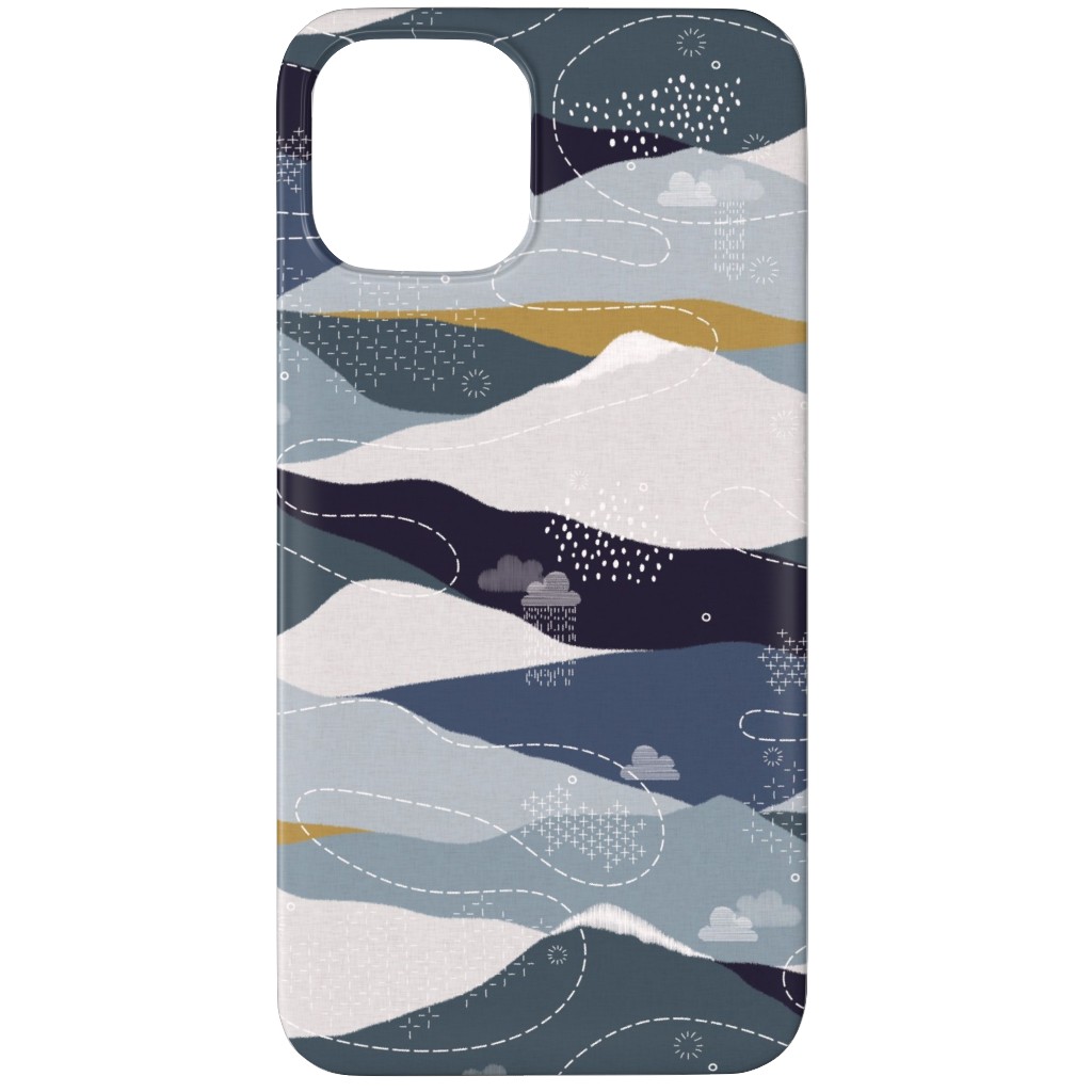 Ever Blue Mountains - Multi Phone Case, Silicone Liner Case, Matte, iPhone 12 Pro Max, Blue