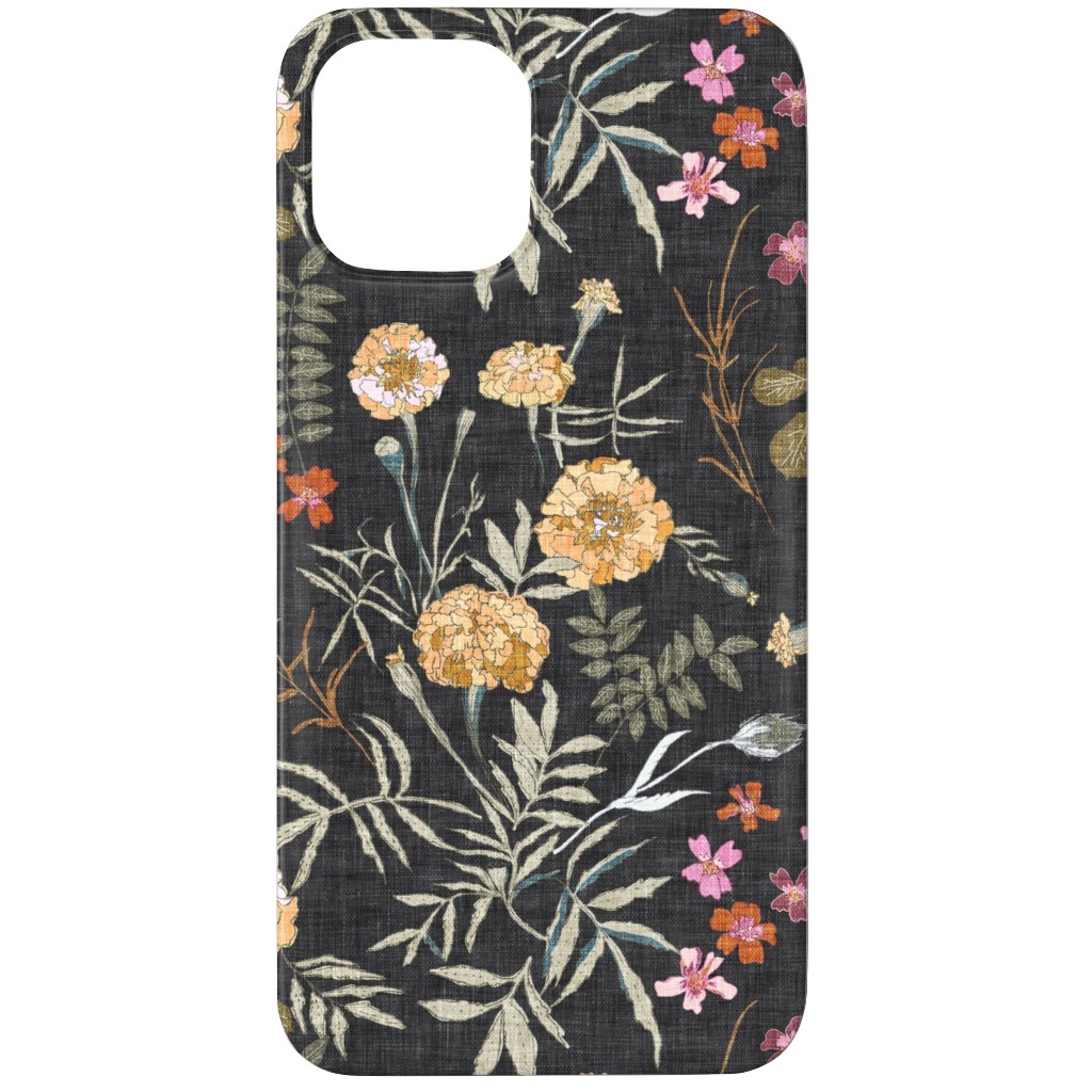 Marigold Love - Dark Phone Case, Silicone Liner Case, Matte, iPhone 12 Pro Max, Black