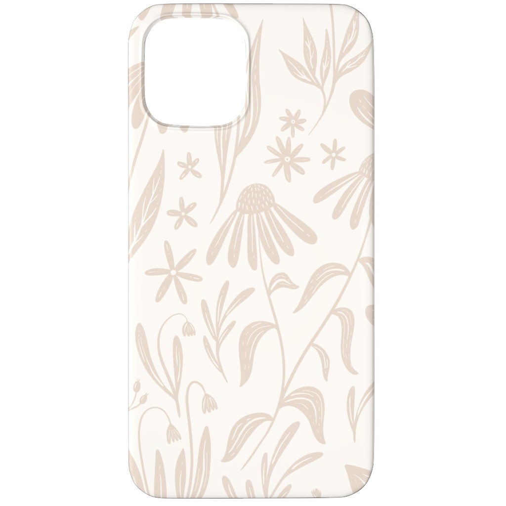 Wildflowers - Tan and Cream Phone Case, Slim Case, Matte, iPhone 12 Pro Max, Beige, Pearl