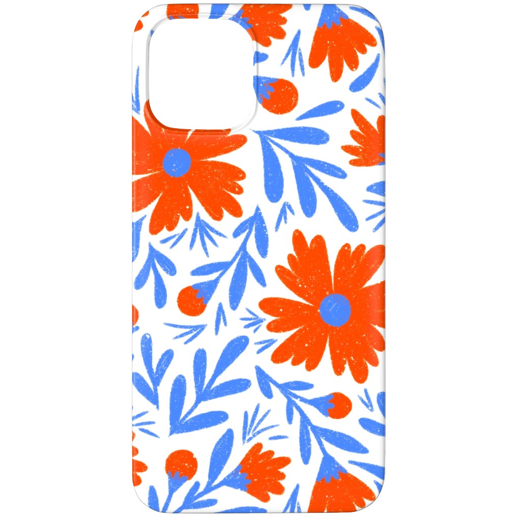 Floral Drop - Red and Blue Phone Case, Slim Case, Matte, iPhone 12 Pro Max, Blue