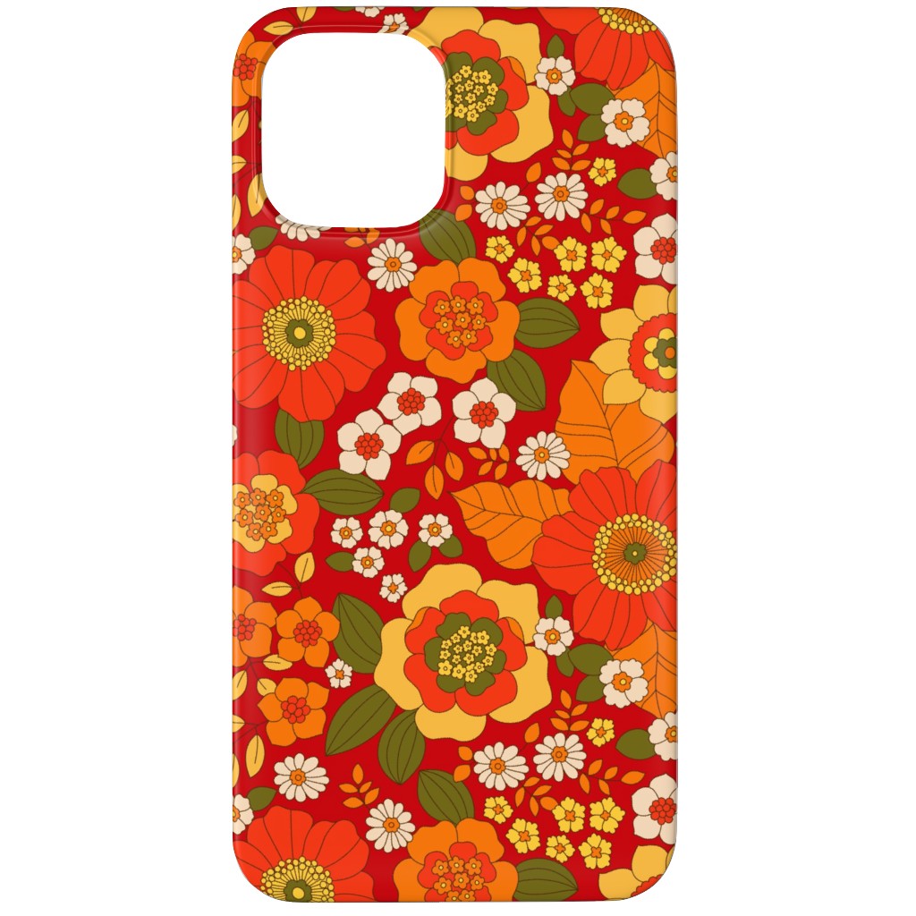 Vintage Flora - Red Phone Case, Slim Case, Matte, iPhone 12 Pro Max, Orange