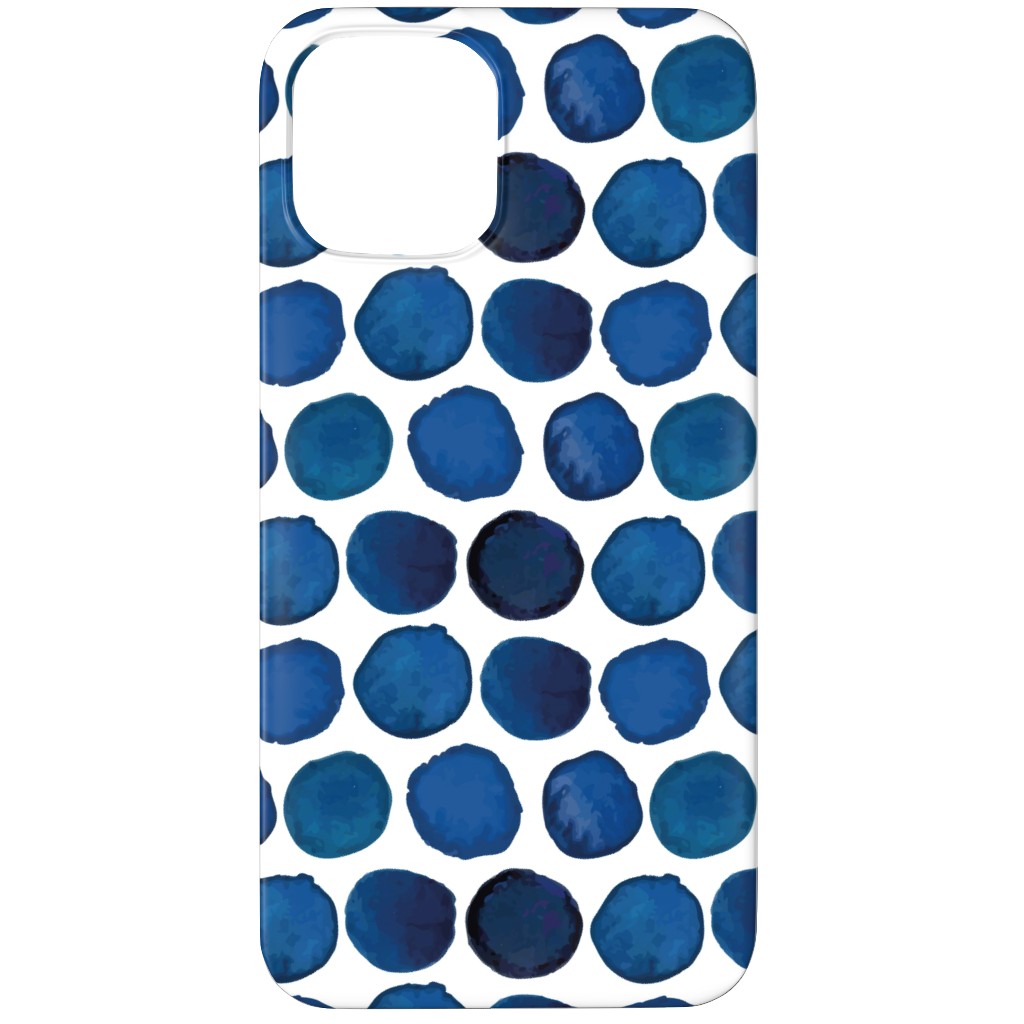 Watercolor Dots - Dark Phone Case, Slim Case, Matte, iPhone 12 Pro Max, Blue