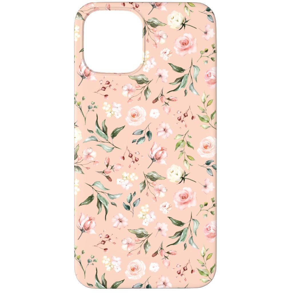 Celestial Rose Floral - Blush Phone Case, Slim Case, Matte, iPhone 12 Pro Max, Pink, Bright Pink
