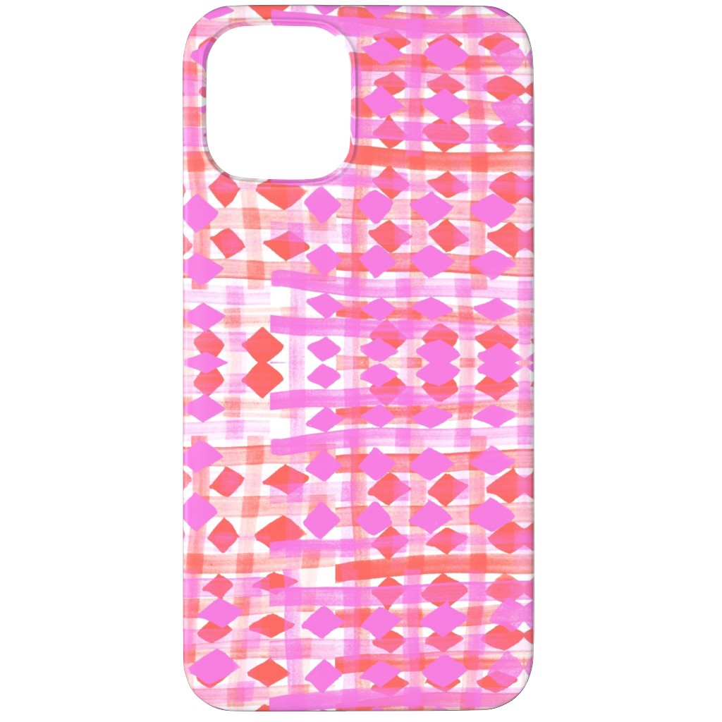 Brush Stripes Geometric - Pink Phone Case, Slim Case, Matte, iPhone 12 Pro Max, Pink
