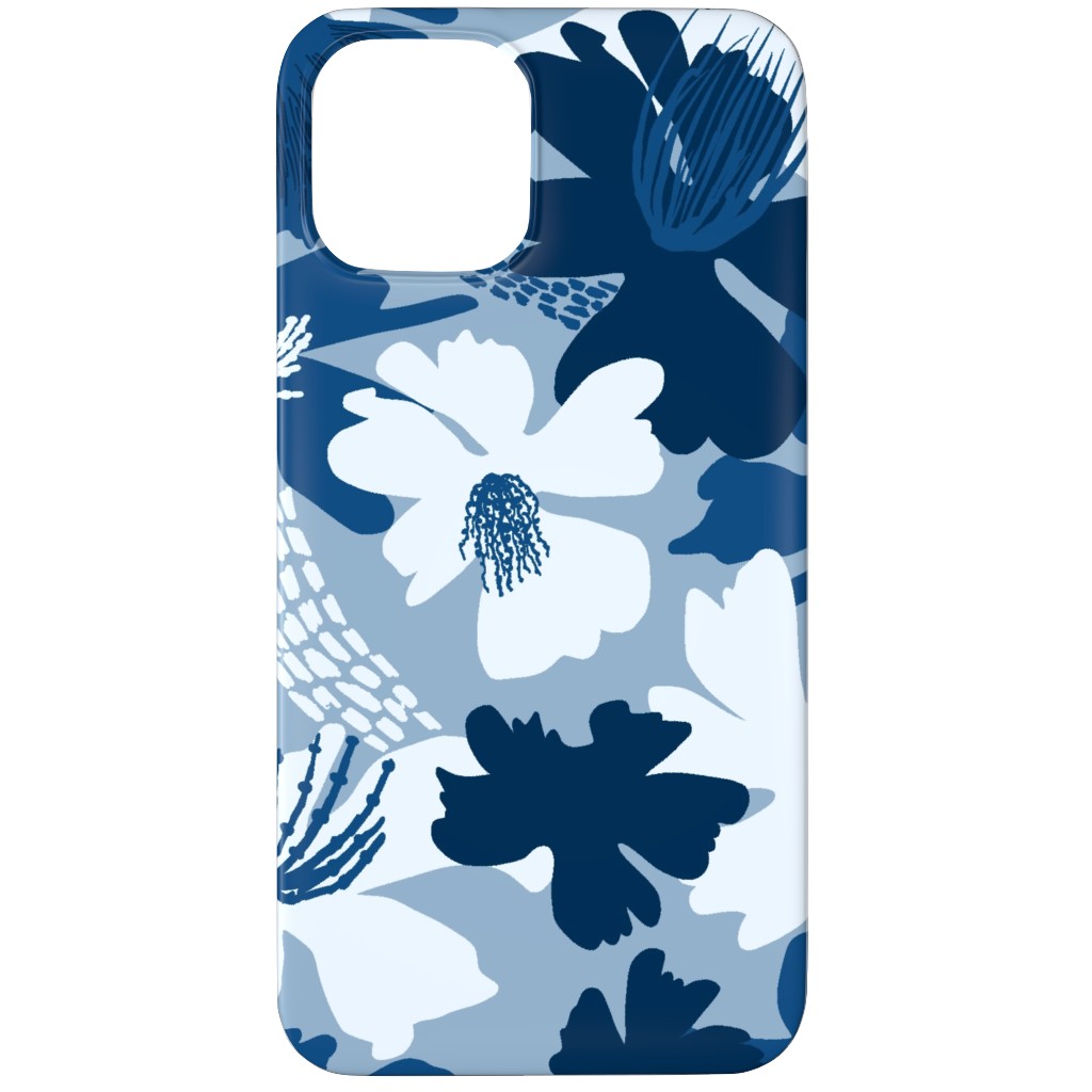 Barely Blue Floral Phone Case, Slim Case, Matte, iPhone 12 Pro Max, Blue