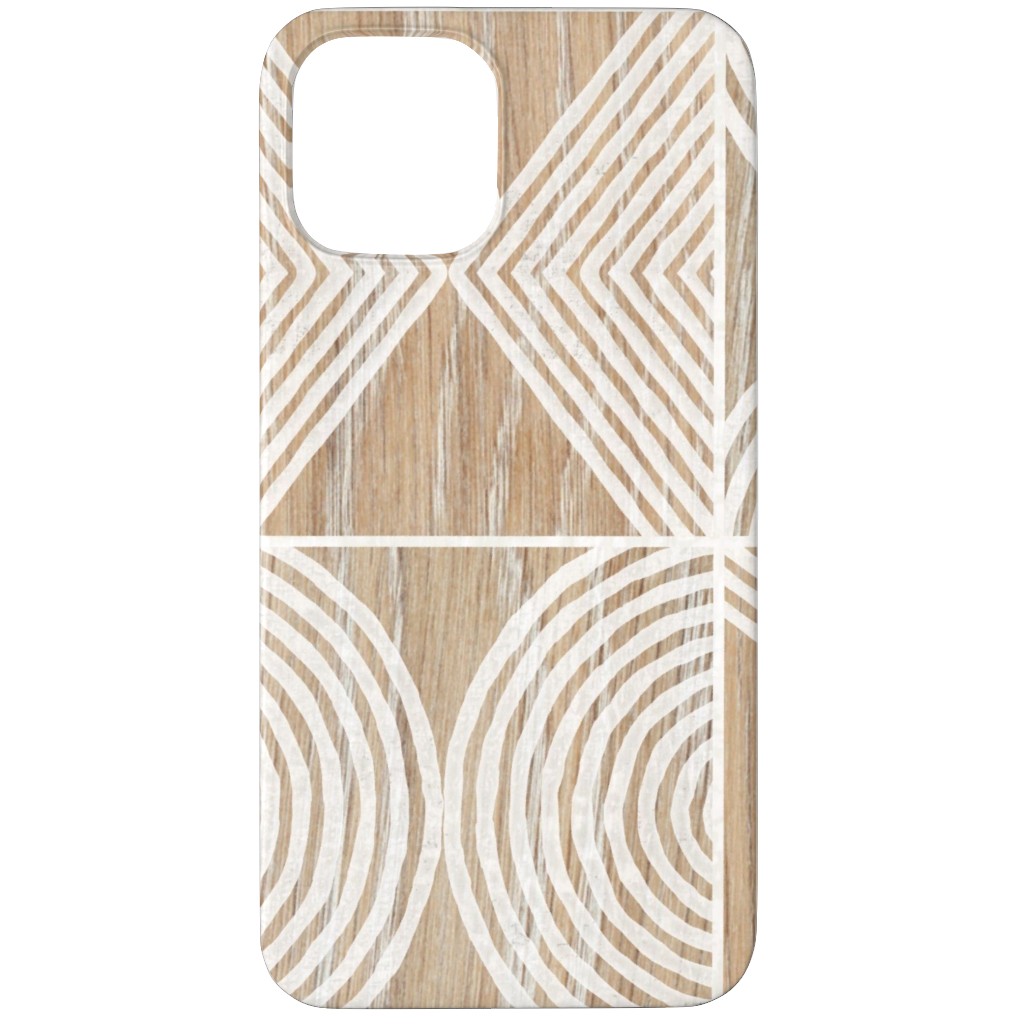 Boho Tribal Woodcut Geometric Shapes Phone Case, Slim Case, Matte, iPhone 12 Pro Max, Beige, Rye