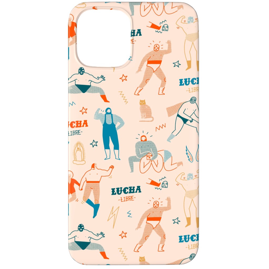 Mexican Lucha Libre - Beige Phone Case, Silicone Liner Case, Matte, iPhone 12 Pro, Beige
