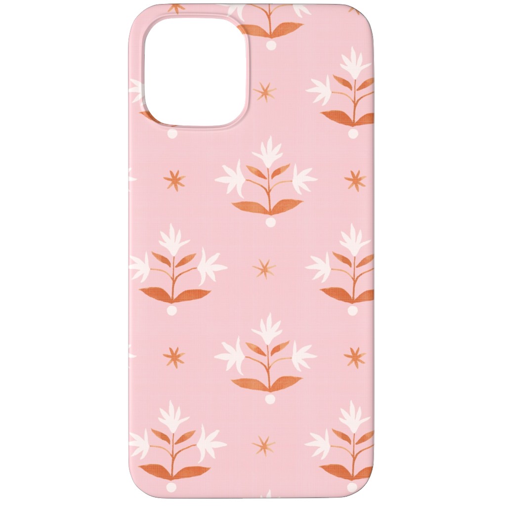 Thistle Stars - Pink and Orange Phone Case, Silicone Liner Case, Matte, iPhone 12 Pro, Pink