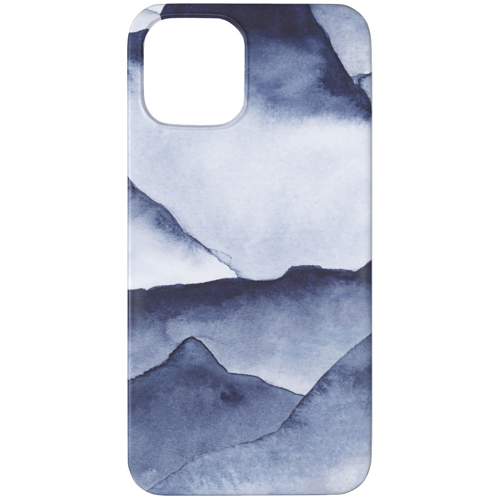 Watercolor Mountains - Blue Phone Case, Silicone Liner Case, Matte, iPhone 12 Pro, Blue, True Blue