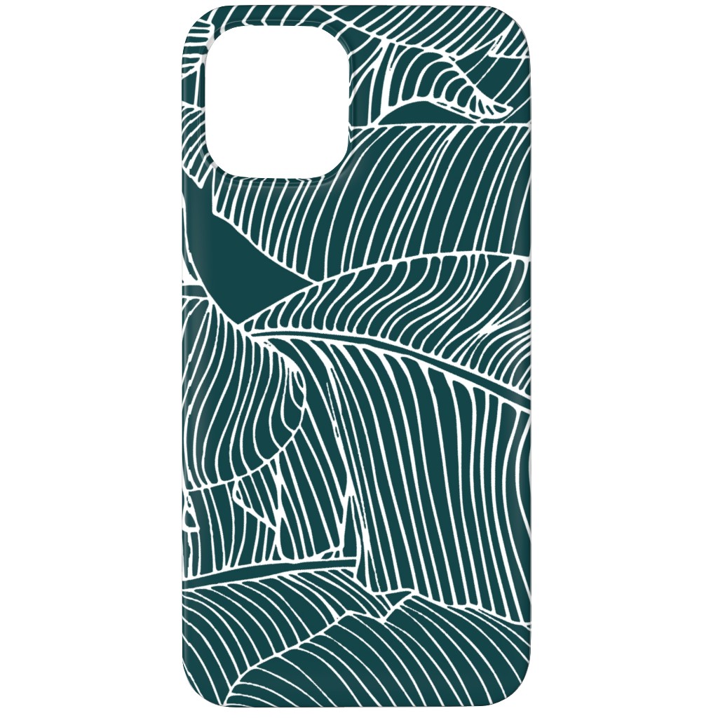 Banana Leaf - Teal Phone Case, Silicone Liner Case, Matte, iPhone 12 Pro, Green
