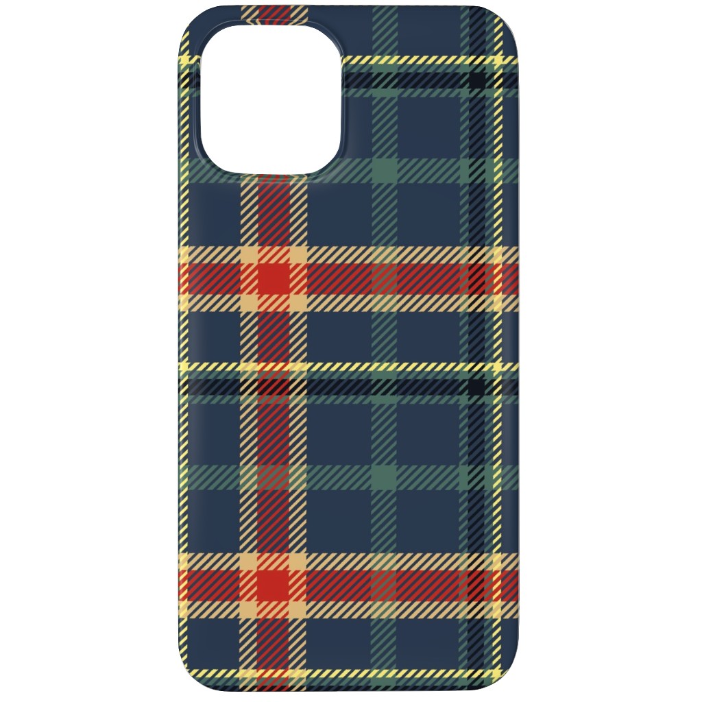 Navy Blue and Pine Plaid Phone Case, Silicone Liner Case, Matte, iPhone 12 Pro, Multicolor