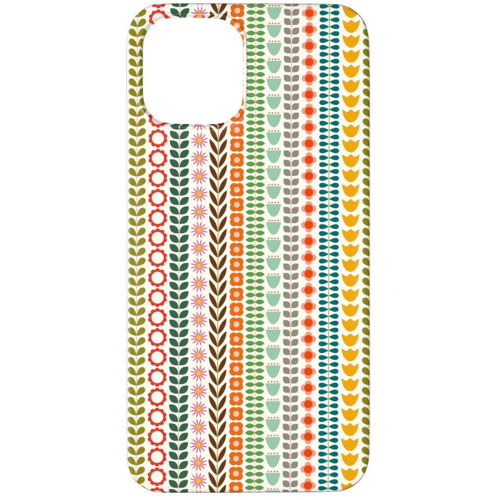 Scandinavian Folk Stripe - Multi Phone Case, Silicone Liner Case, Matte, iPhone 12 Pro, Multicolor