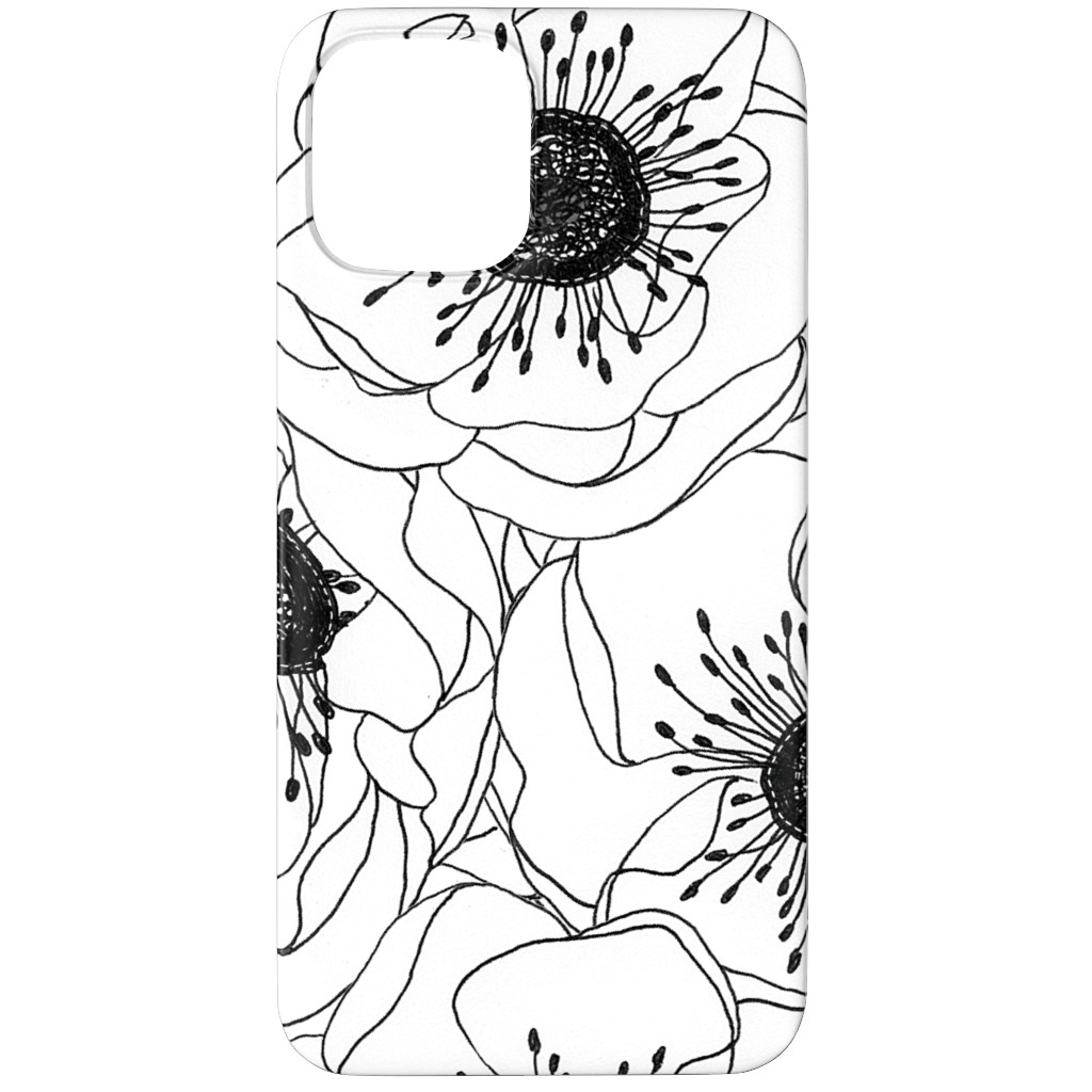 White Anemones - Neutral Phone Case, Silicone Liner Case, Matte, iPhone 12 Pro, White