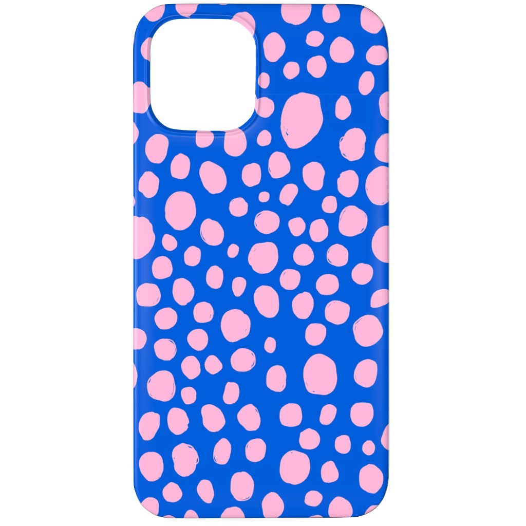 Polka Dot - Blue and Pink Phone Case, Silicone Liner Case, Matte, iPhone 12 Pro, Blue