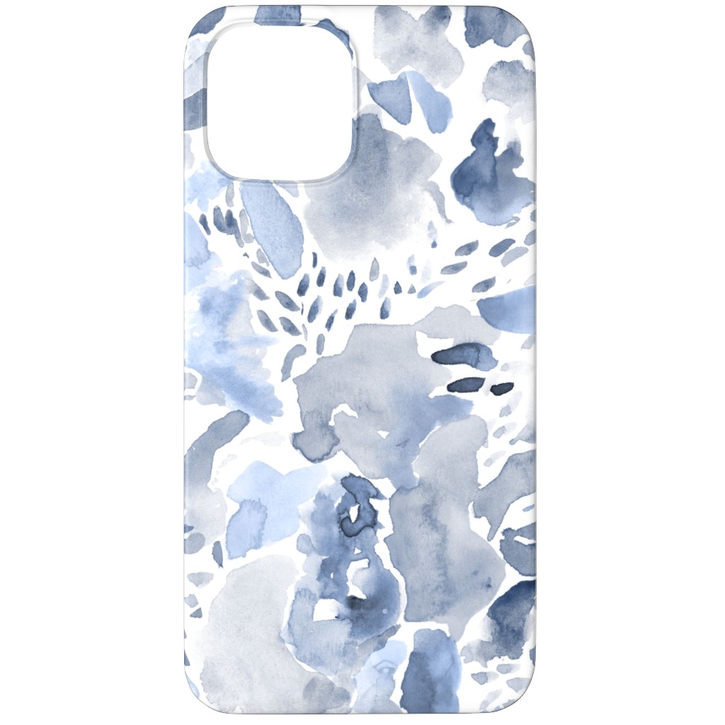 Happy Abstract Watercolor Phone Case, Silicone Liner Case, Matte, iPhone 12 Pro, Blue