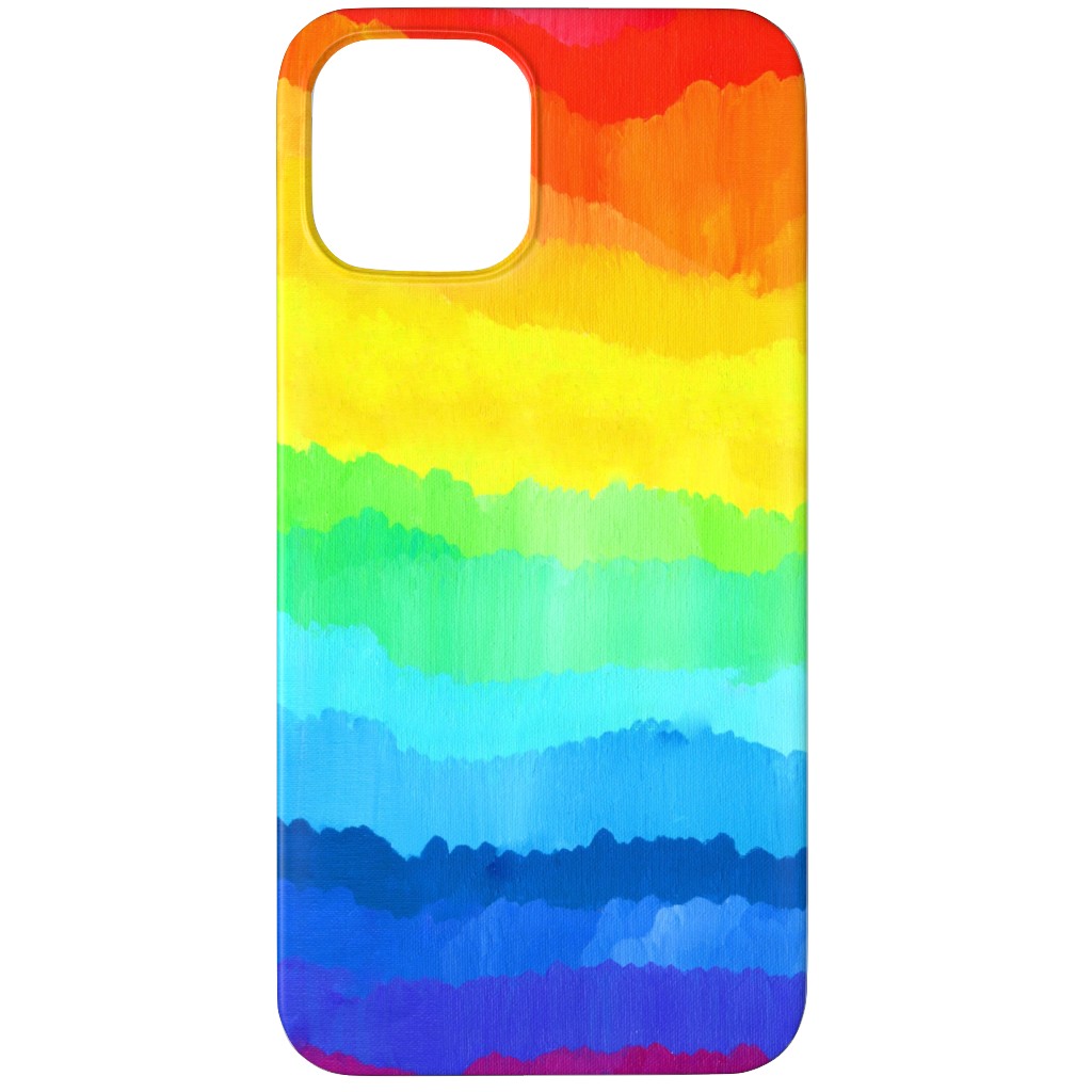 Rainbow Acrylic Waves Phone Case, Silicone Liner Case, Matte, iPhone 12 Pro, Multicolor