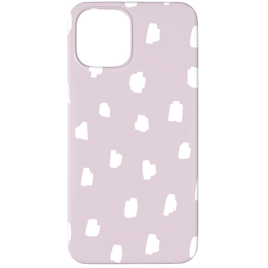 Scattered Marks - White on Lilac Phone Case, Silicone Liner Case, Matte, iPhone 12 Pro, Purple